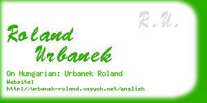 roland urbanek business card